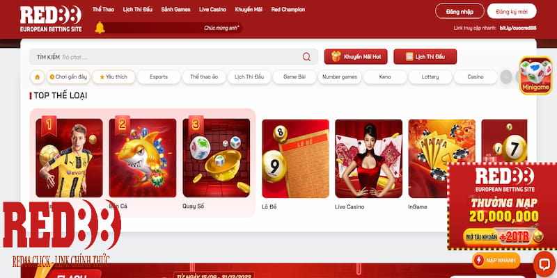 Giới thiệu Red88.click và top 3 siêu phẩm cá cược tại đây